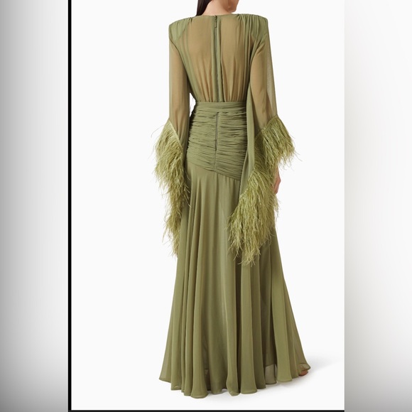 BRONX AND BANCO
Geisha Feather-cuff Gown in Chiffon - Picture 3 of 12